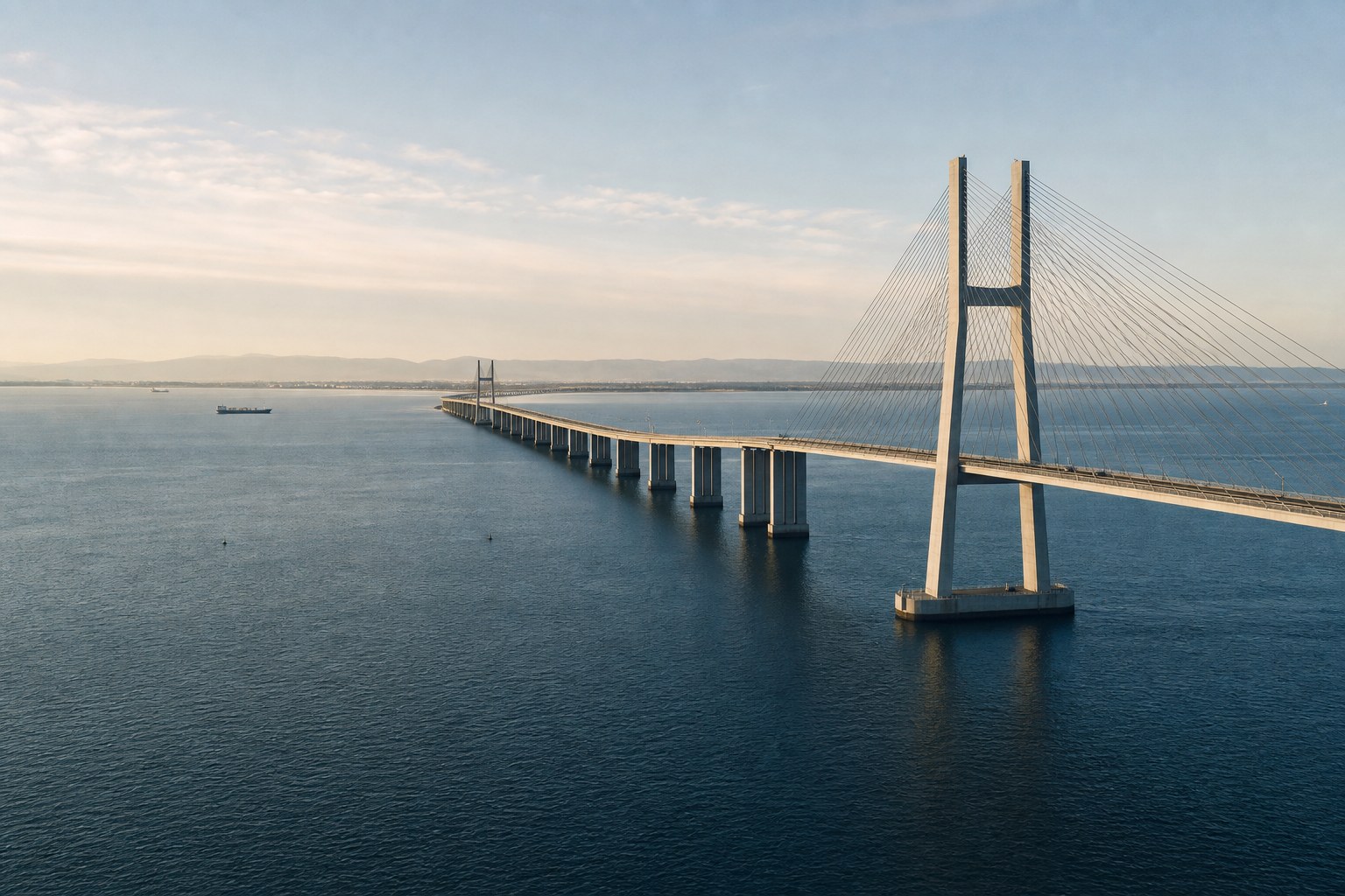 Global bridge and ocean infrastructure representing connected logistics